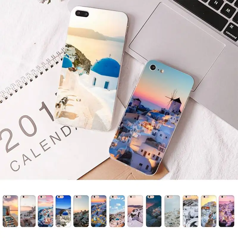 

Santorini Greece Phone Case for iPhone 13 11 12 pro XS MAX 8 7 6 6S Plus X 5S SE 2020 XR case