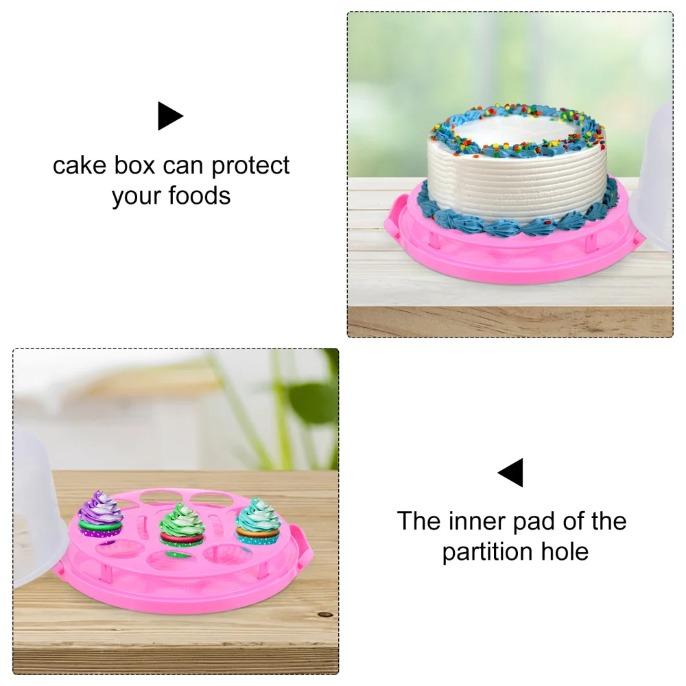 

1pc Cake Storage Case Buckle Design Cake Carrier Dessert Container