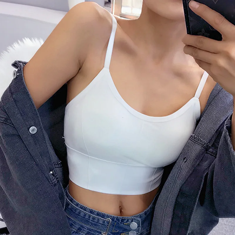 

Women Tank Crop Top Sexy Female Underwear Seamless Crop Tops Lingerie Femme Strap Adjustable Camisole Street Fashion Woman Top