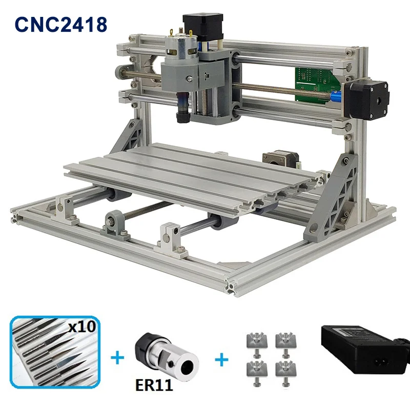 CNC2418 CNC деревообрабатывающий фрезерный станок лазерный гравер GRBL1.1F ER11 Хобби DIY гравировальный станок для дерева PCB ПВХ мини лазерная гравировка - Цвет: Standard