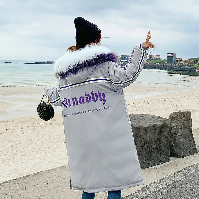 

Big fur-collar Winter Coat Thickened Parka Women Slim Long Winter Coat Down Cotton Lady Down Parka Down Jacket Women Nice