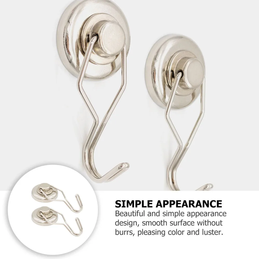 

4pcs Super Strong Magnetic Hook Refrigerator Hooks for Indoor Outdoor Hanging