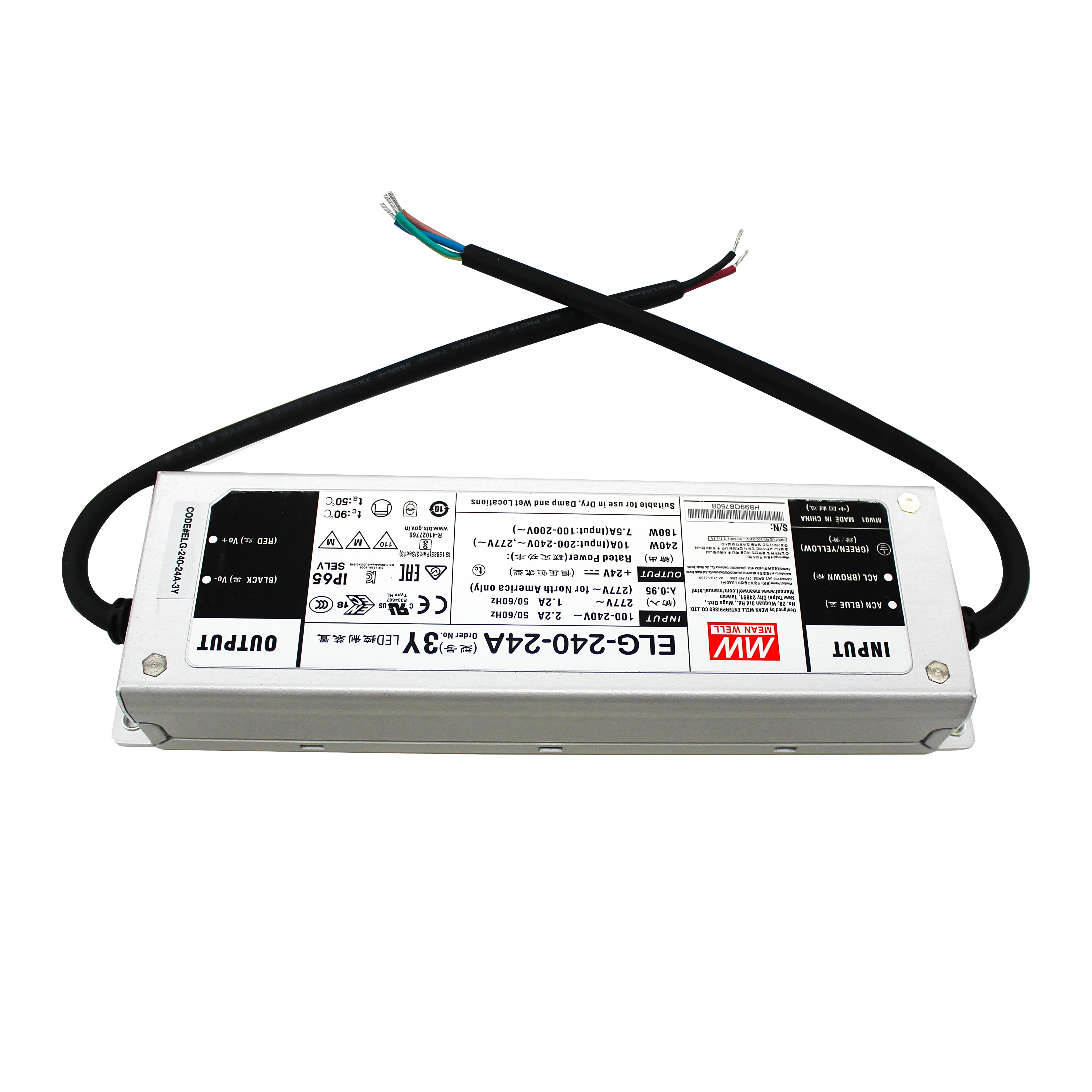 

Hot Selling Meanwell 240W 12V 24V AC DC Adapter Waterproof IP65 Switching Power Supply for led lighting