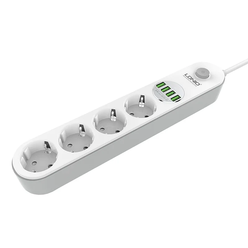 Удлинитель с европейской вилкой 4 USB-порта 250 А | Электроника