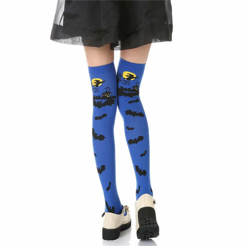 Hirigin осенне-зимние женские мягкие хлопковые длинные чулки выше колена с рисунком