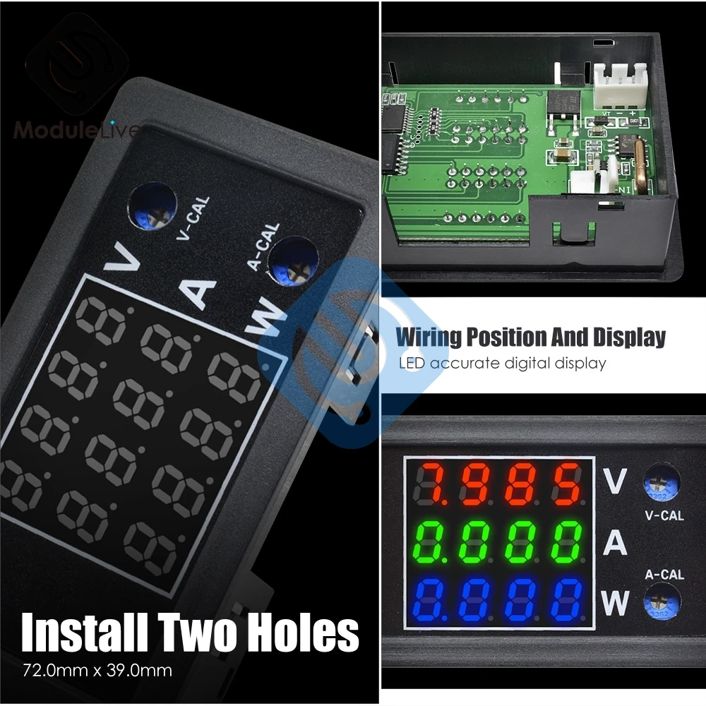 Высокоточный измеритель напряжения и силы тока вольтметр амперметр 3 дисплея 100 в