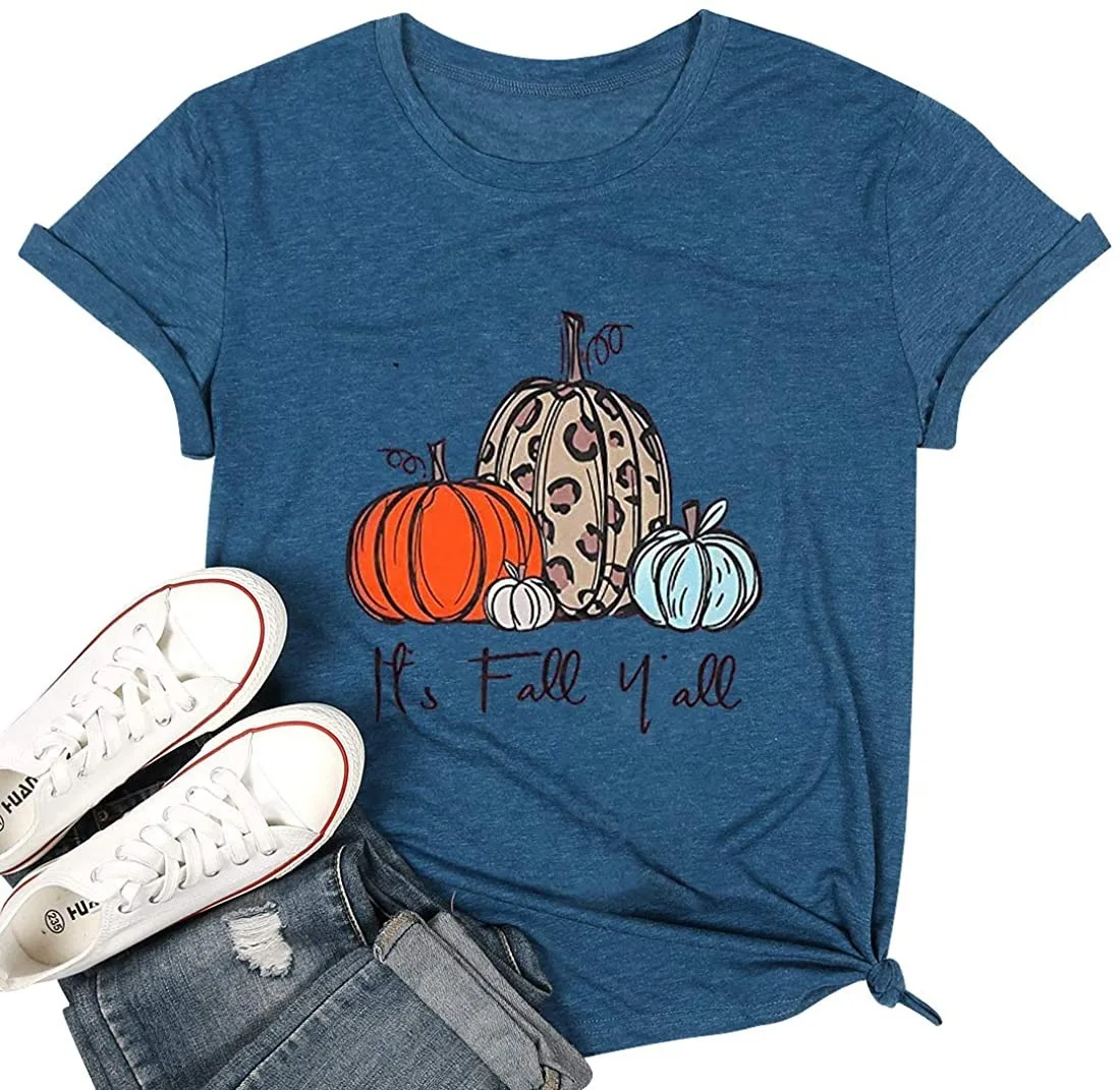 

Carney Halloween top pumpkin print crew neck short sleeve T-shirt