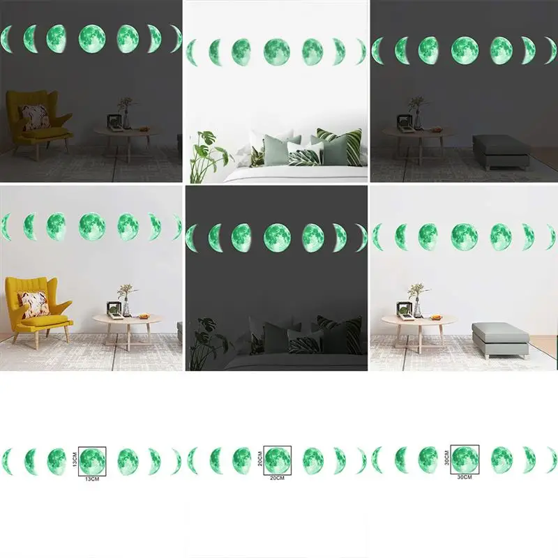 13 см и лунной фазой настенные светящиеся Стикеры 3D световой Декор в гостиную