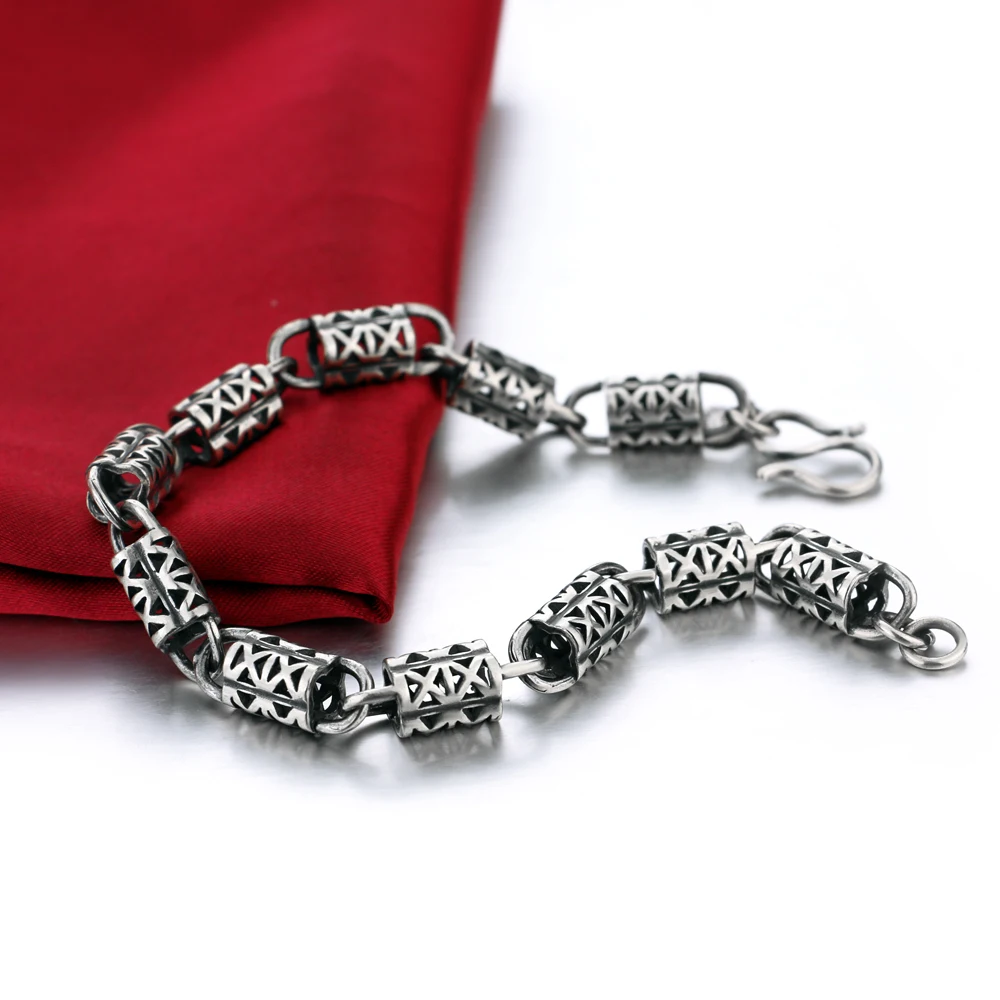 Fashion 925 silver beads six angle Bracelet men's fashion bracelet domineering Metrosexual jewelry | Украшения и аксессуары
