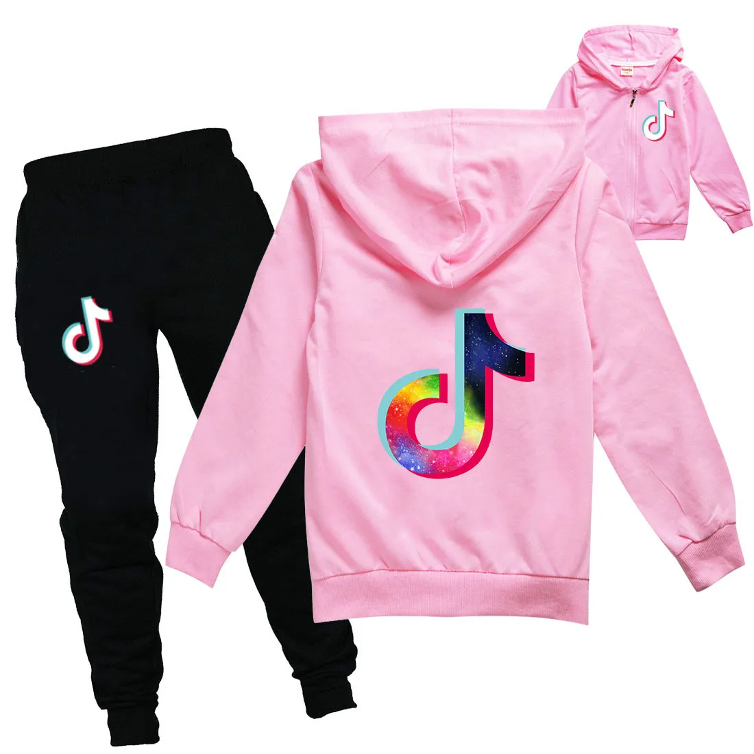 

tkk tok Cartoon Children's Clothing Spring and Autumn Zipper Jacket + Trousers Children's Suit Baby Boy Clothes Set