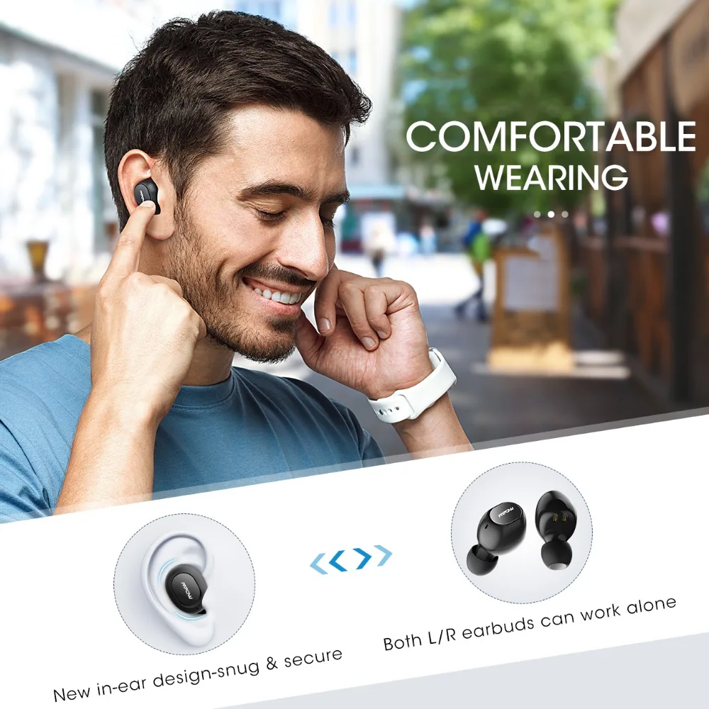 

Mpow Wireless TWS Earbuds APTX Bluetooth 5.0 Earphones 36H Playing 3D Stereo CVC8.0 Noise Cancelling Music Headset With Mic