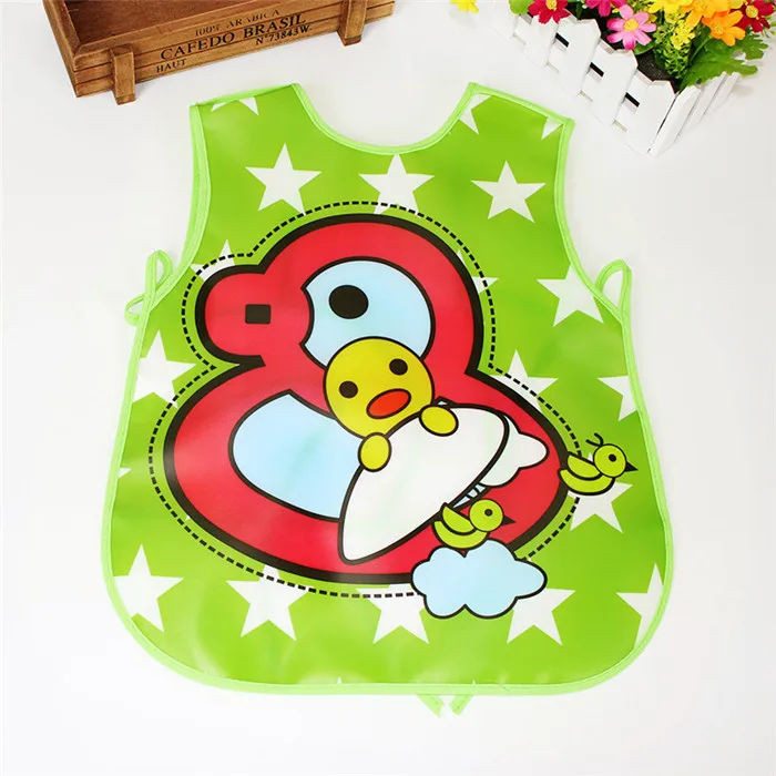 green duck star Топ детский рисовый фартук, пищевая карманная майка eva мягкие игрушки, водонепроницаемые нагрудники, тканевый чехол для одежды с рисунками животных из мультфильмов для детей - Цвет: green duck star