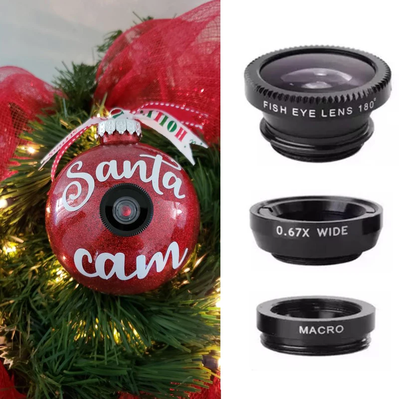 3Pcs/kit Santa Cam Lens for DIY Santa Cam Christmas Ornament,Lens for Santa Elf Angel Cam Making