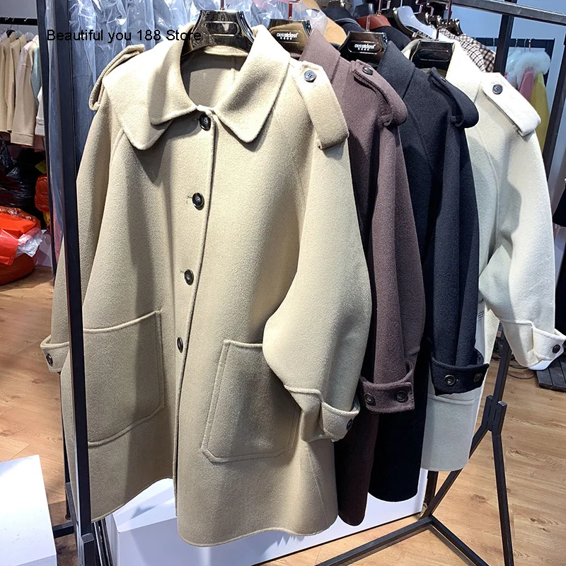 

Double sided cashmere coat for women autumn winter 2020