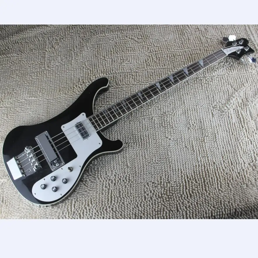 Rickenback custom 4003 fireglo 4 струнная бас гитара черный ricken bass двойной выход моно и