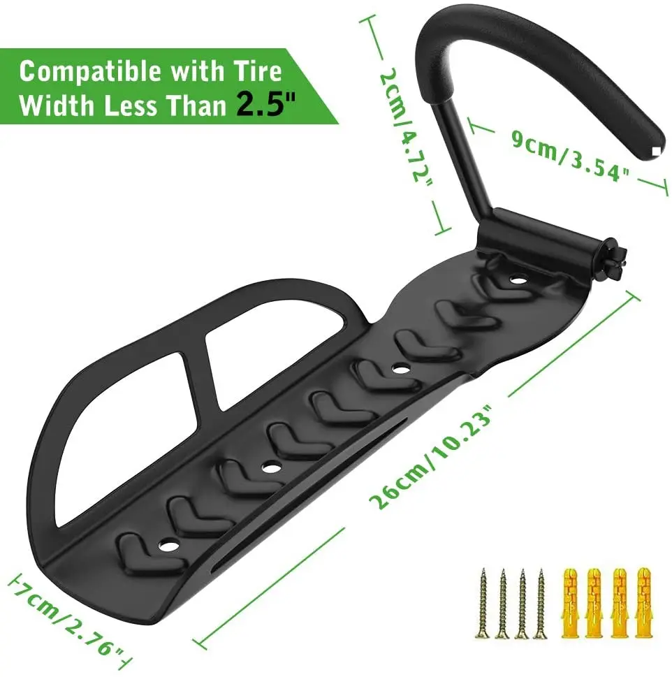 Настенный держатель для велосипеда стальной крючок хранения 2 шт. | Спорт и