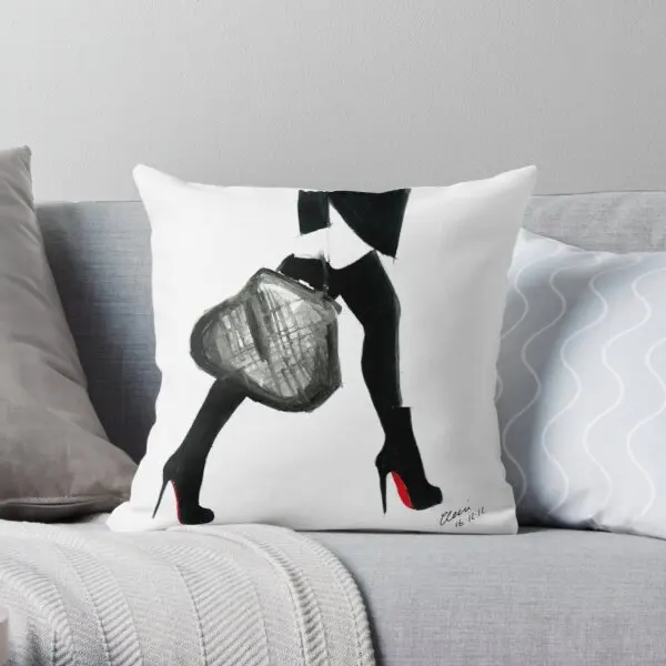 

Watercolour & Ink Fashion Illustration T Soft Decorative Throw Pillow Cover for Home Pillows NOT Included