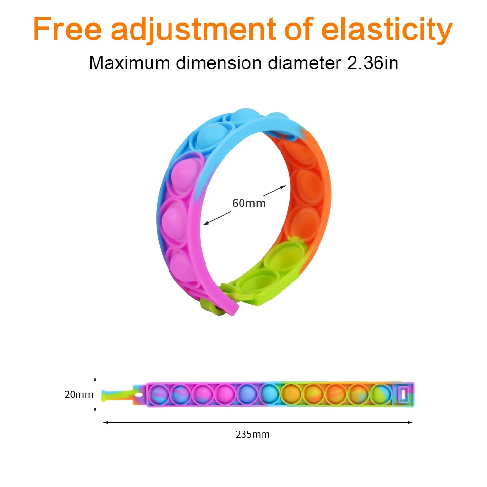 Juguetes para ni&ntilde;os y adultos, pulsera de silicona antiestr&eacute;s, juguetes sensoriales para aliviar el estr&eacute;s-5