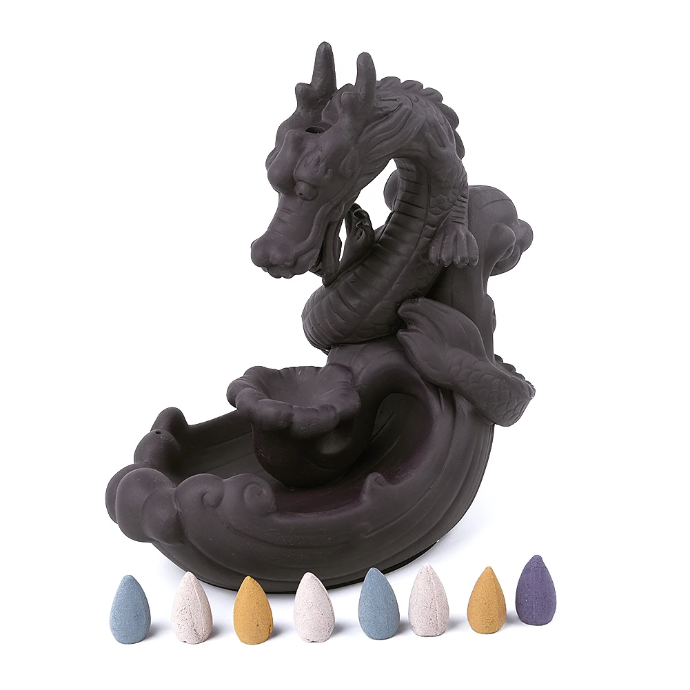 1 * задний поток благовоний горелка Дракон керамический дым водопад обратного