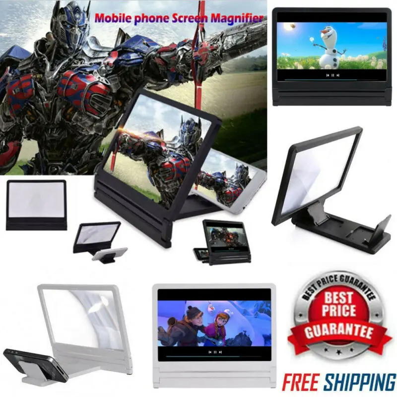 12 мобильный увеличитель для экрана телефона 3D HD видео усилитель смартфона Стенд
