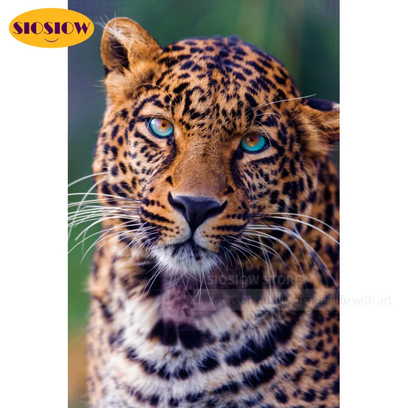 

Алмазная мозаика 5D "сделай сам", леопард, вышивка крестиком, квадратные, животные, круглая, 3D вышивка, домашние украшения с животными комнат