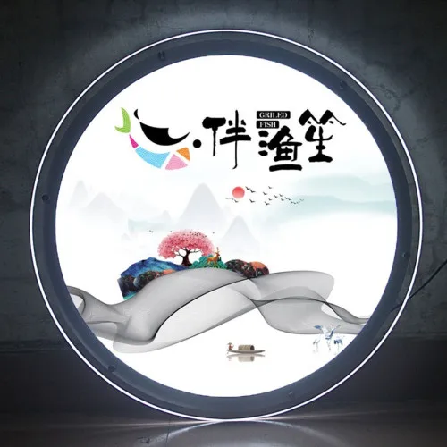 D = 400 мм супертонкая яркая настенная круглая рекламная светодиодная акриловая