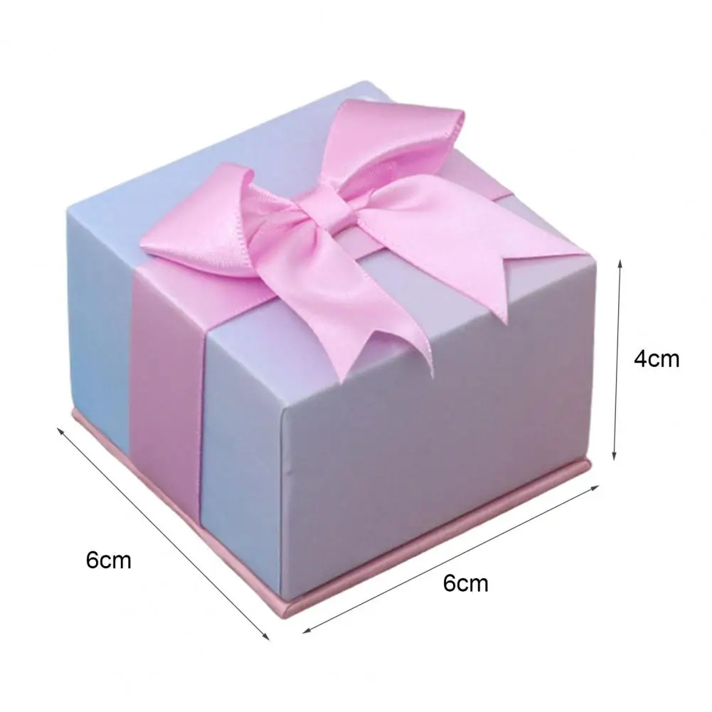 

1Pcs Fashion Gradient Bow Design Square Earrings Jewelry Box Engagement Ring Display Decorative Case Gift Boxs Accessories
