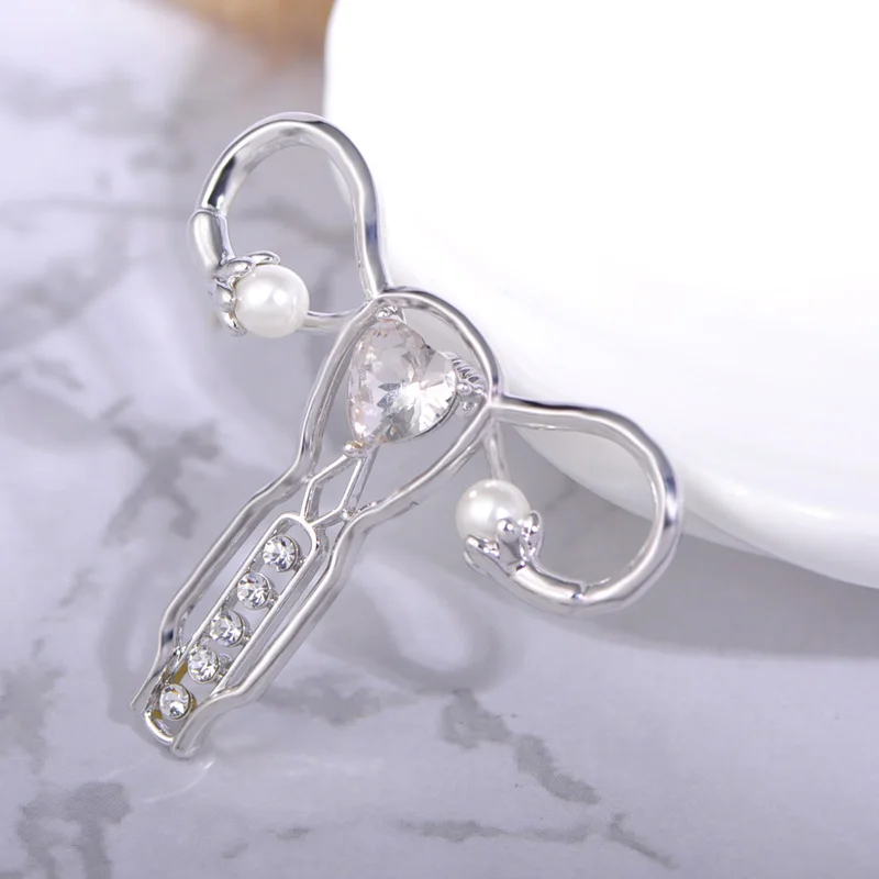 Броши Blucome Crystal Cuterus в форме матки значок с отворотом булавка искусственным