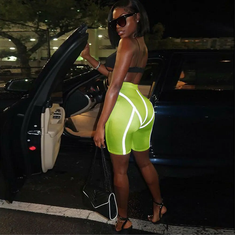 

2019 Ladies Women Shorts Summer Casual Anti-lighting Skinny Sexy High Elastic Waist Stretch Slim Shorts