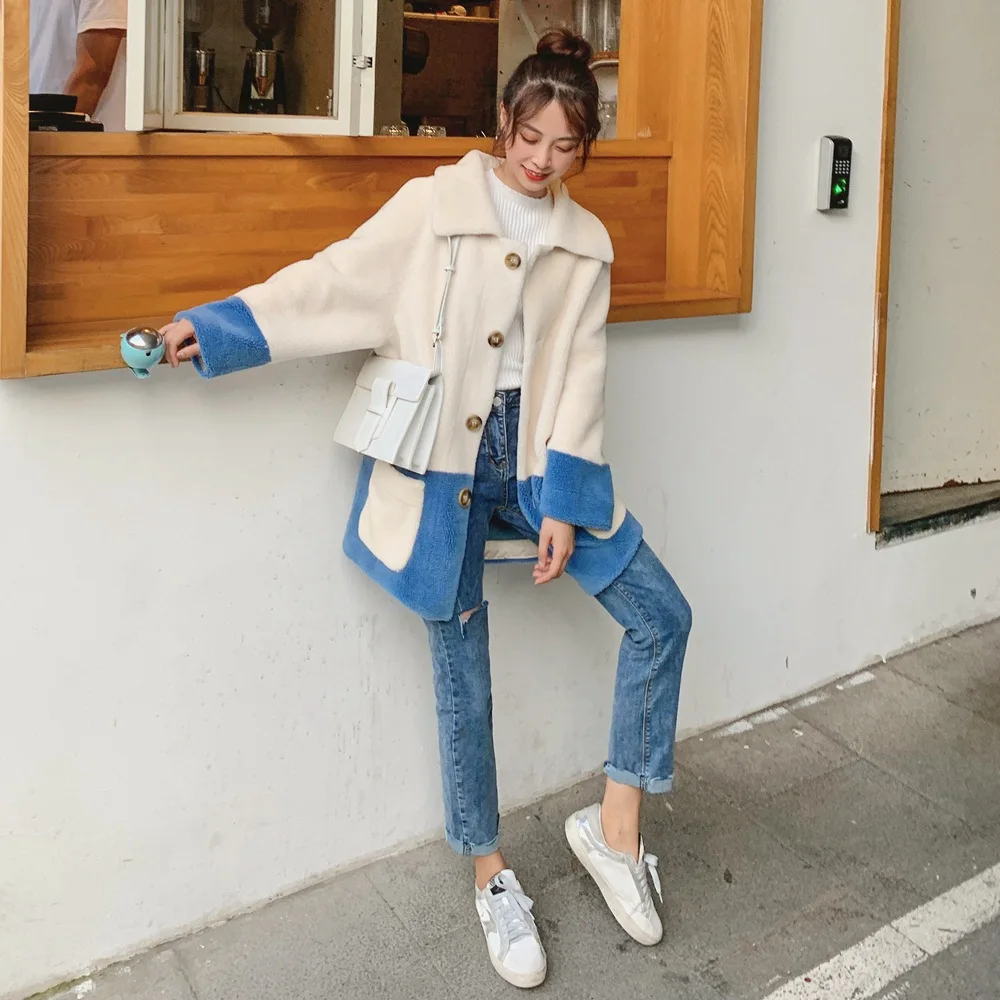 

2020 Faux Fur Coat Female Winter Jacket Women Fashion Faux Lamb Fur Coats Warm Thick Loose Plush Coat Fluffy Jacket Winter Coat