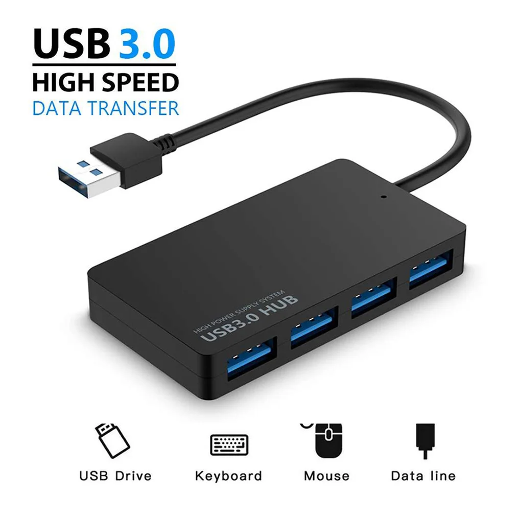 

USB 3,0 концентратор адаптер для ноутбука ПК USB 3,0 концентратор внешний 4 порта конвертер-сплиттер USB экспандер ПК Компьютерные аксессуары