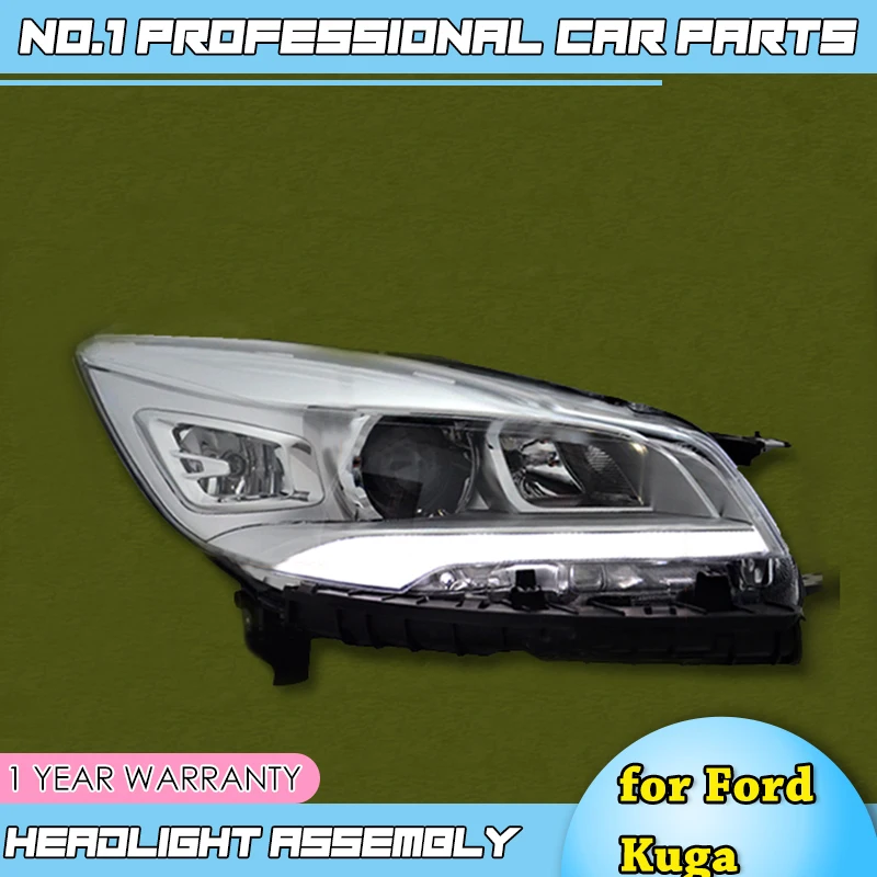 

car accessories for Hoofd Lamp voor Ford Kuga koplampen 2013 2014 2015 Escape led drl H7 hid Bi-Xenon dubbele Lens dimlicht