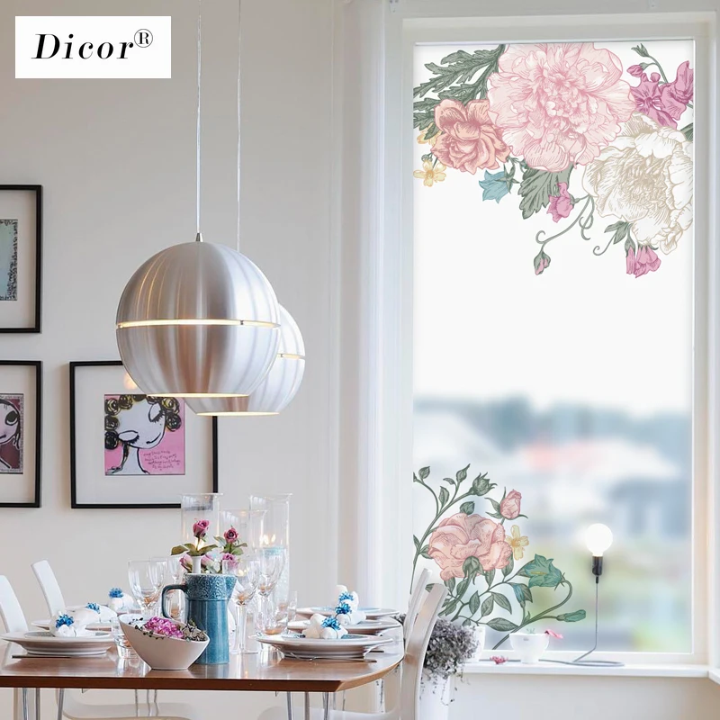 Статического цепляться витражная плёнка на стекла окна матового и непрозрачные