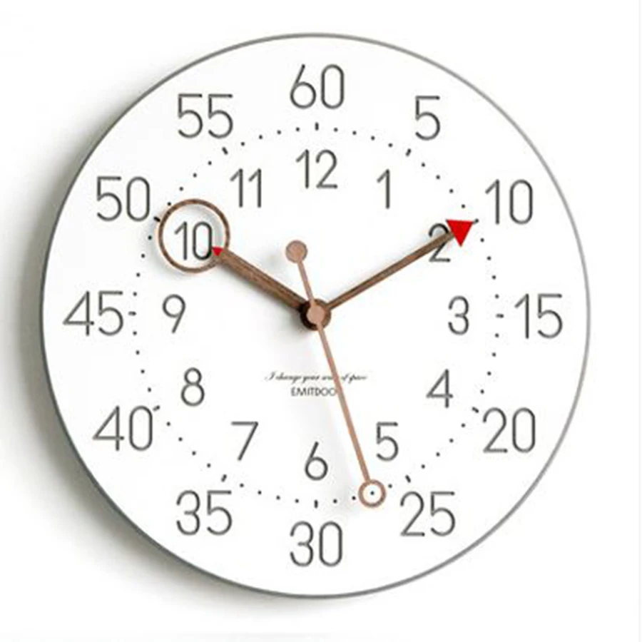 Blue Quartz Wall Clock Modern Mute Creative Kids Wooden 3d Europe Design Relogios Parede Farmhouse Decor | Дом и сад