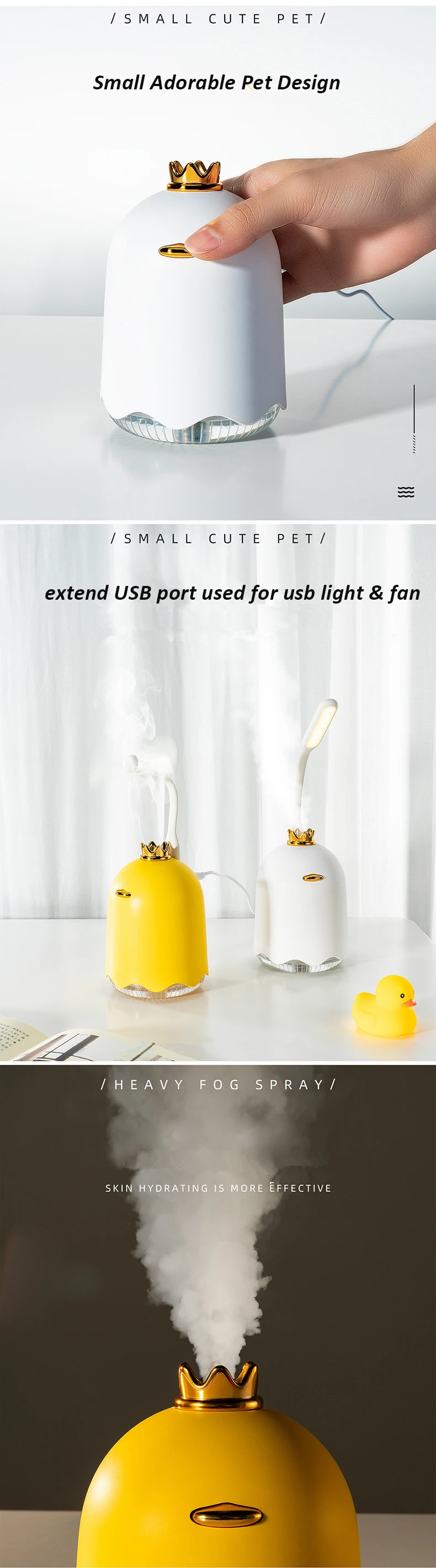 Portable Car USB Air Humidifier Ultrasonic Mist Maker Fogger High Quality Essential oil Diffuser Funny Yellow Duck Aroma Difusor