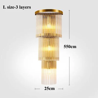 Современный Блеск Crystal Led настенный светильник из золотистого металла Спальня настенные светильники светодиодные светильники Обеденная светодиодный светильник настенный Гостиная бра - Цвет абажура: L size