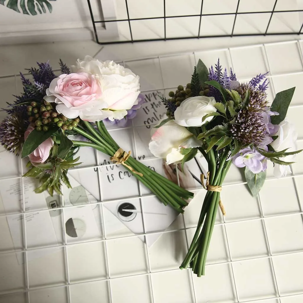 Artificial flower Roses artificial Peony Leaves Mix &amp match Bridal Bouquet Wedding Party decors sztuczne kwiaty drop ship | Дом и сад