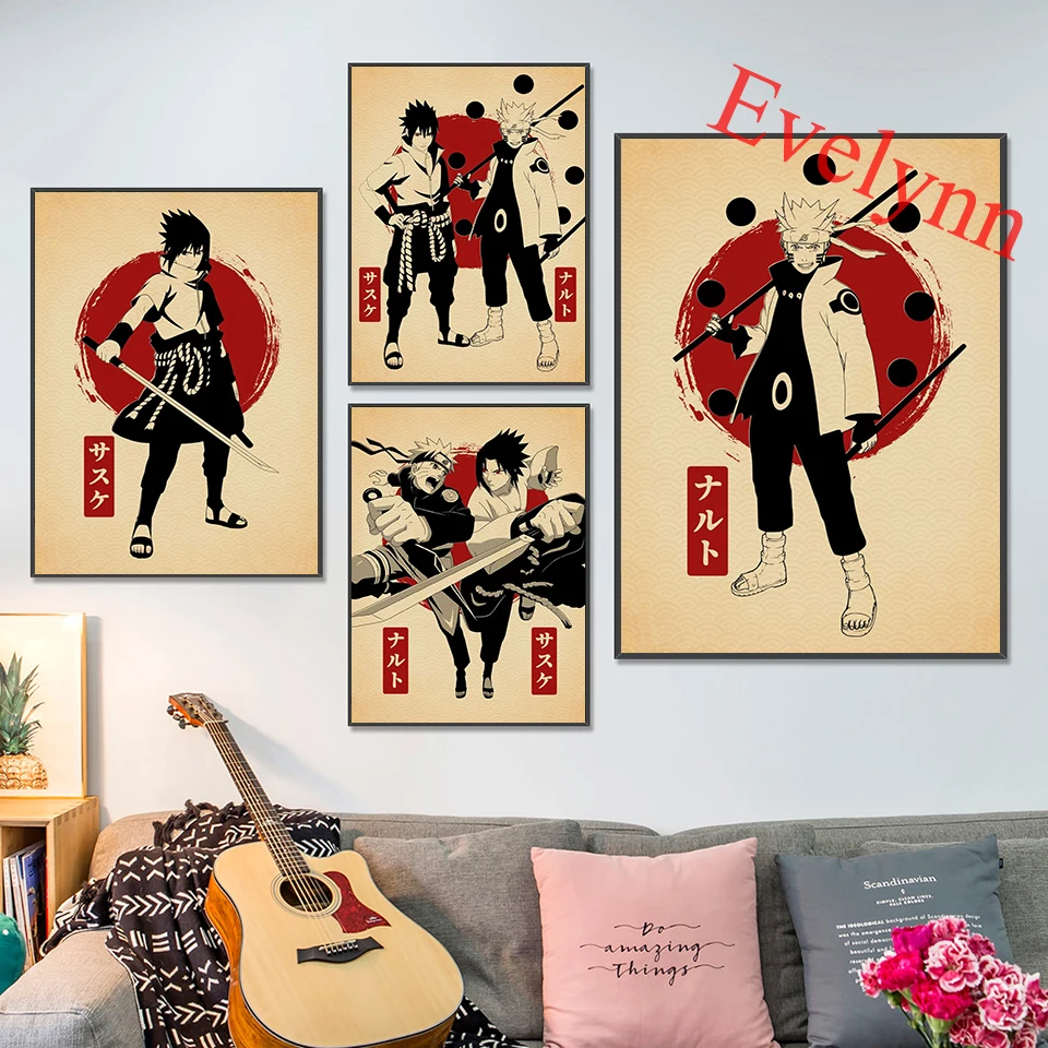 

Naruto Sasuke Japanese Anime Canvas Poster And Prints Wall Art Painting Home Decor Pictures Nordic Modern Living Room Cuadros