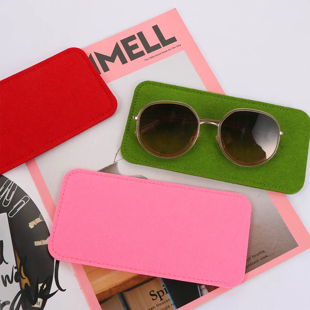 

Soft Felt Cloth Glasses Case Portable Pure Color Eyeglasses Sleeve Pouch Reading Bag Eyewear Protector