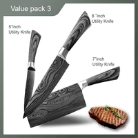 kitchen knife 5 7 8 inch 7cr17 440c stainless steel utility cleaver chef knife damascus drawing meat santoku cooking tool set