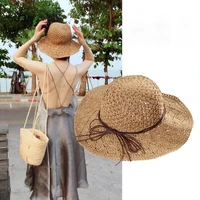summer hats for women bow knot gorros big straw hat 2021 sombrero mujer panama hat sun beach hats women large wide brim visor