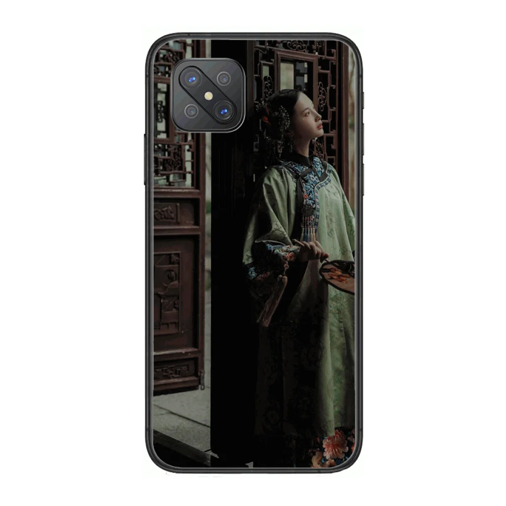 

chinese girl Classic Fashion Phone Case cover For OPPO A91 9 83 79 92s 5 F9 A7X Reno2 Realme6pro 5 black tpu cell cover