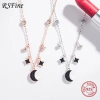 925 sterling silver star and moon necklace romantic for mother women valentine day fine jewelry wholesale free shipping