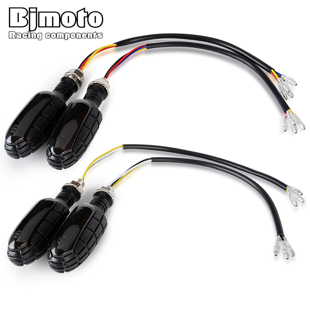 

BJMOTO 4 Pieces 12V Universal 2835 High-Quality LED Turn Signal Indicator DRL Light Tracer Motorcycle Blinker Front or Rear Lamp