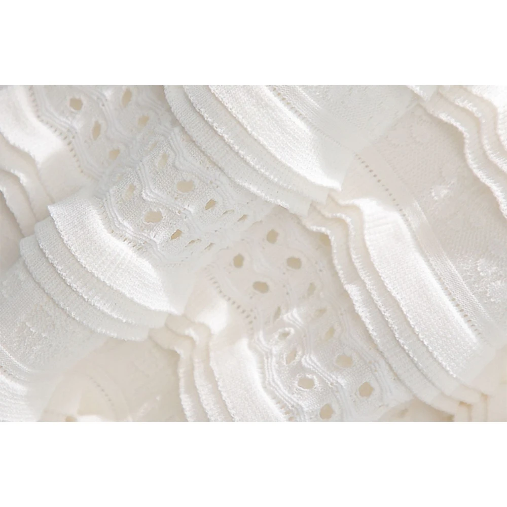 

Casual Ruffles Knitted Sexy Midi White Bodycon Summer Dress Woman Sleeveless O-Neck Evening Cake Party Dresses For Women 2021