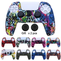 new soft silicone cover case for playstation 5 ps5 controller protective skin for sony ps 5 gamepad joystick case with grip caps