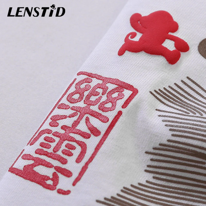 Футболка LENSTID мужская с вышивкой в стиле хип хоп летняя 2020|Мужские футболки| |