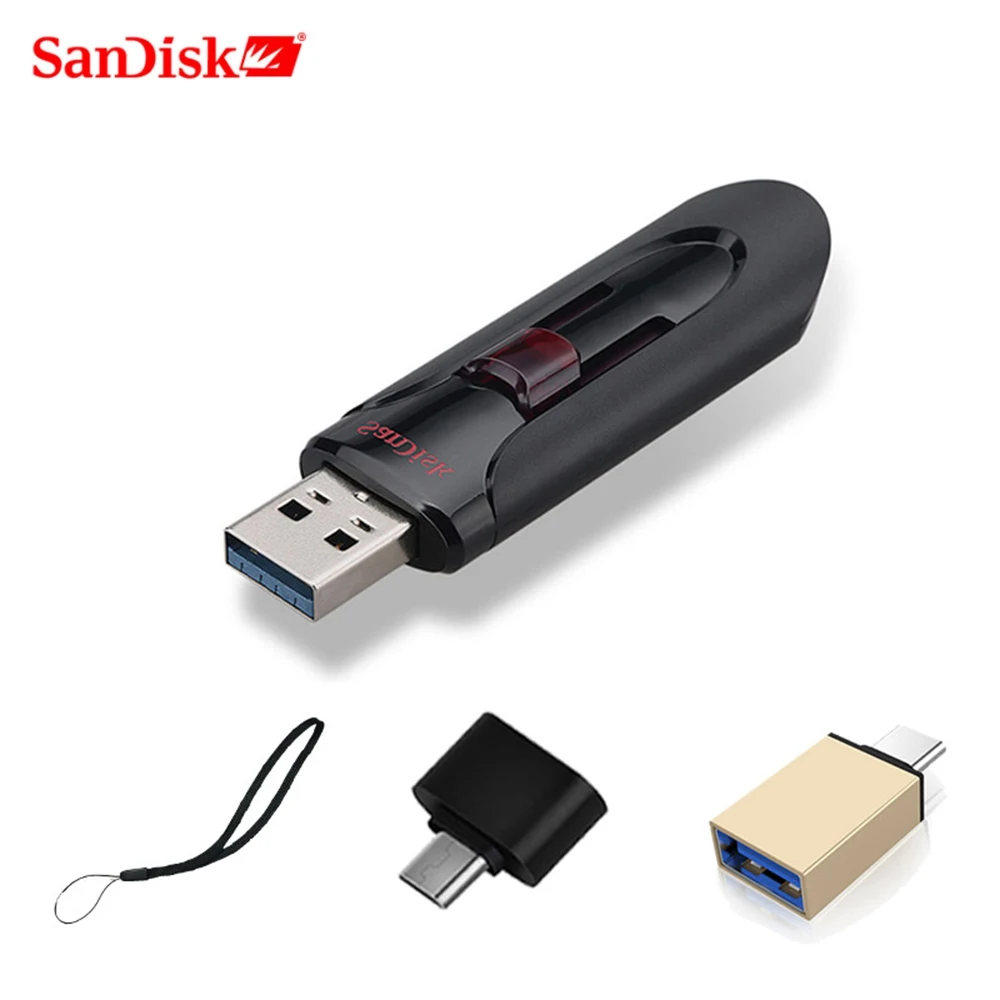 Sandisk Флешка 128 Гб 64 ГБ 32 ГБ 256 ГБ USB флеш-накопитель 32 64 128 16 ГБ флеш-накопитель 3,0 USB флешка диск на ключе память для телефона