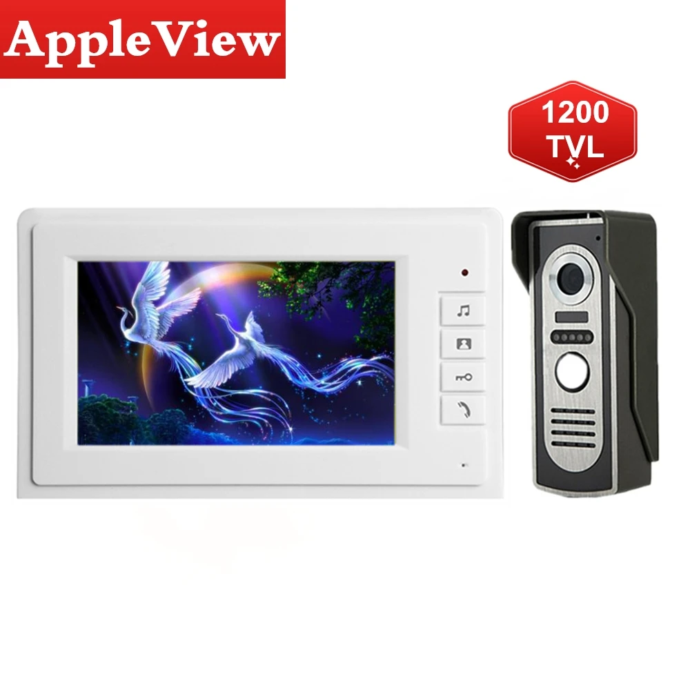 Видеодомофон система 7 дюймов дверной звонок ночное видение ИК 1200tvl камера