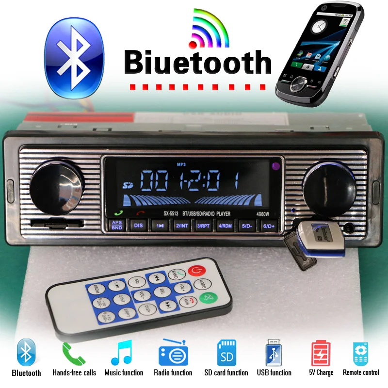 12 В/24 В Авторадио Bluetooth автомобильный Радио MP3 плеер стерео FM USB AUX аудио Авто